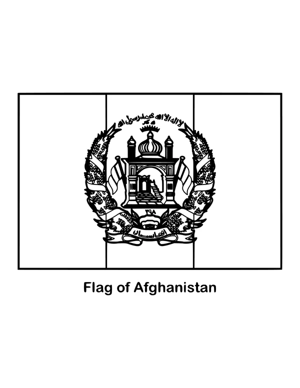Outline of the flag of Afghanistan to color