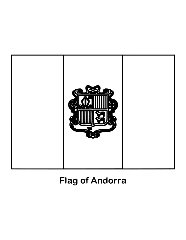 Outline of the flag of Andorra to color