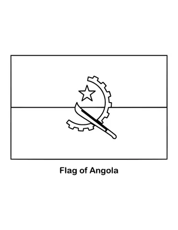 Outline of the flag of Angola to color