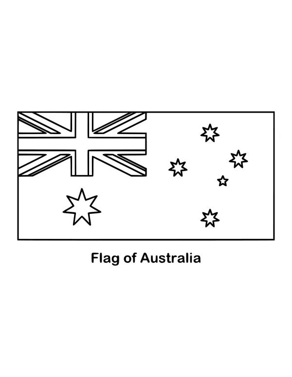 Outline of the flag of Australia to color