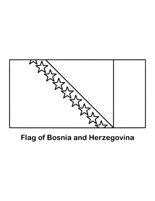 Outline of the flag of Bosnia and Herzegovina to color