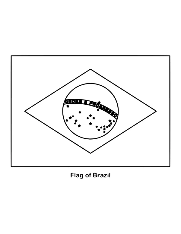 Outline of the flag of Brazil, the Brazilian flag, to color