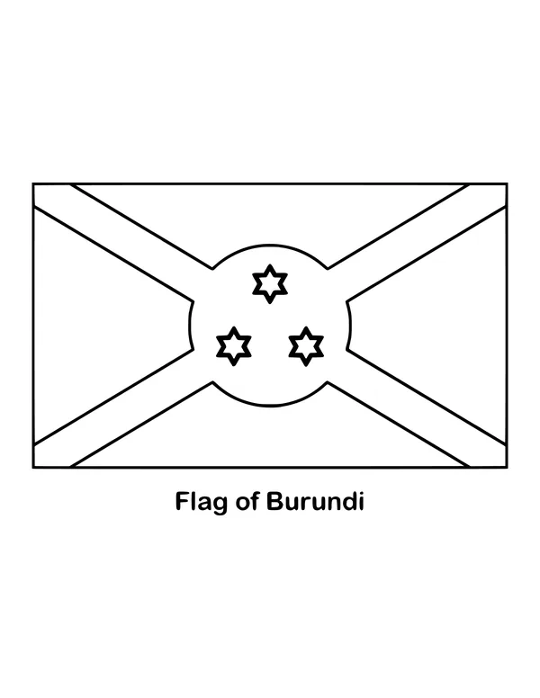 Outline of the flag of Burundi to color