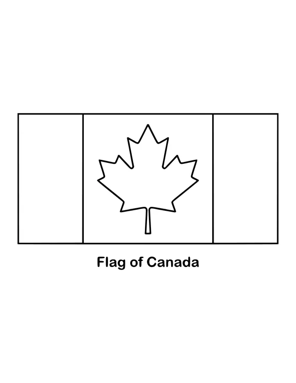 Outline of the flag of Canada, the Canadian flag, to color