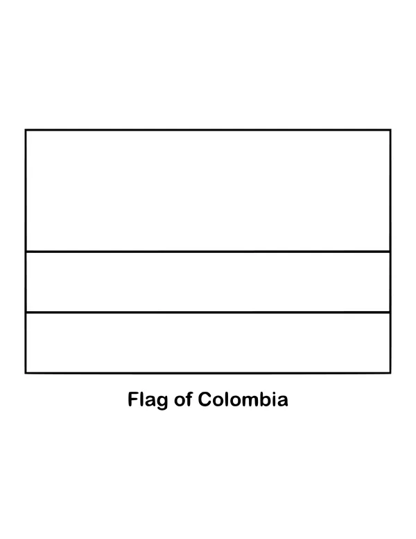 Outline of the flag of Colombia to color