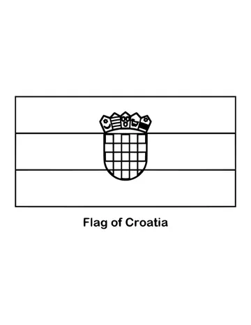 Outline of the flag of Croatia to color