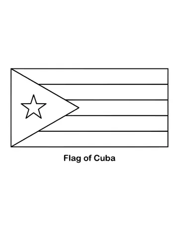 Outline of the flag of Cuba to color