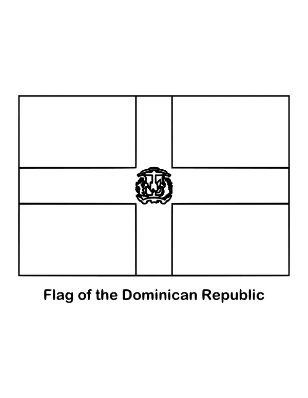 Outline of the flag of the Dominican Republic to color