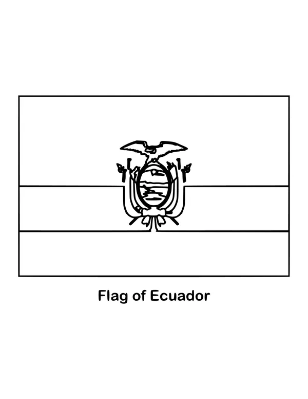 Outline of the flag of Ecuador to color