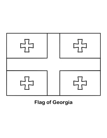 Outline of the flag of Georgia to color