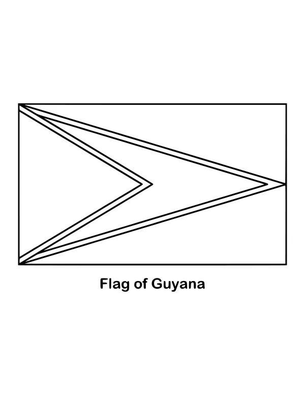 Outline of the flag of Guyana to color