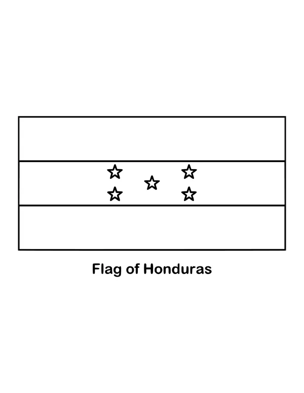 Outline of the flag of Honduras to color