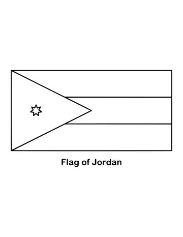Outline of the flag of Jordan to color
