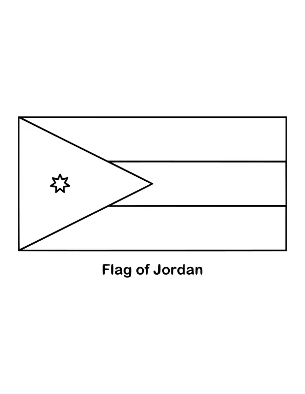 Outline of the flag of Jordan to color