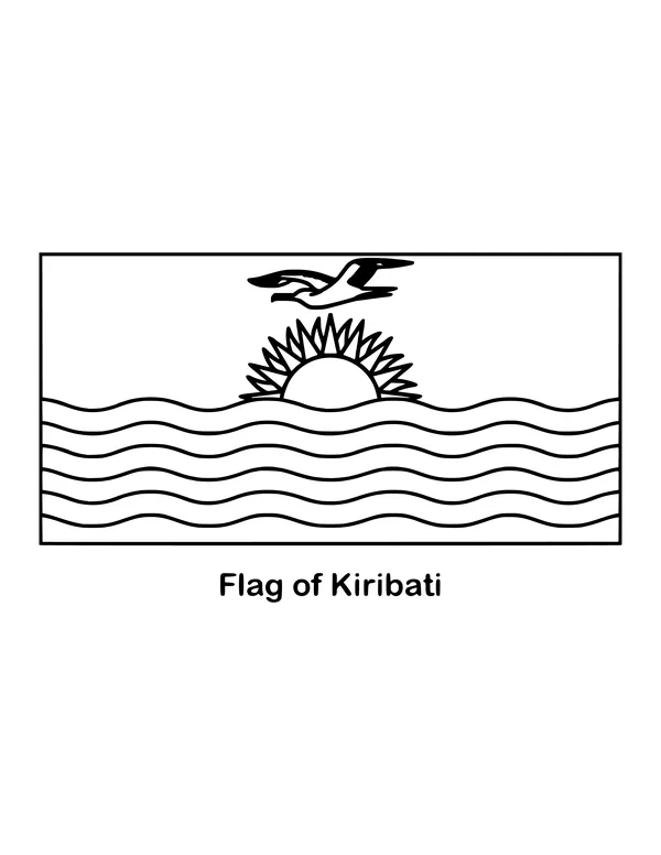 Outline of the flag of Kiribati to color