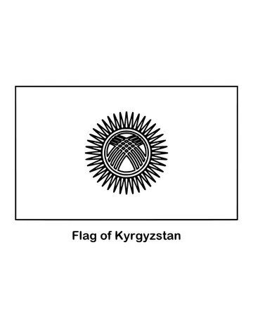 Outline of the flag of Kyrgyzstan to color
