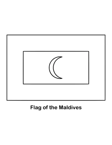 Outline of the flag of the Maldives to color