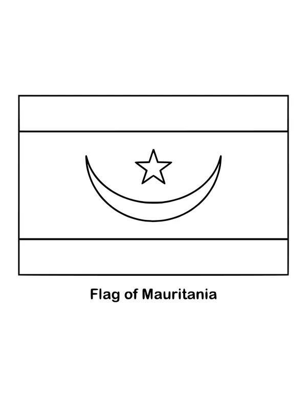 Outline of the flag of Mauritania to color