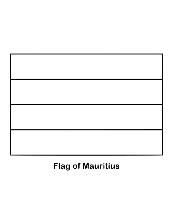 Outline of the flag of Mauritius to color