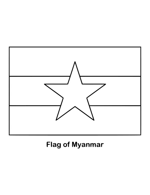 Outline of the flag of Myanmar to color