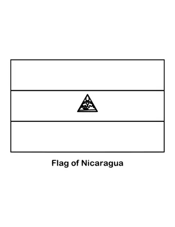 Two blue horizontal bands frame a white middle band holding the coat of arms, drawn as an outline to color