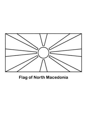 Outline of the flag of North Macedonia to color