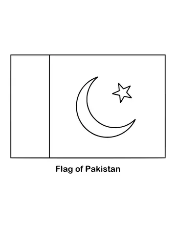 Outline of the flag of Pakistan to color