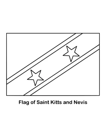 Outline of the flag of Saint Kitts and Nevis to color