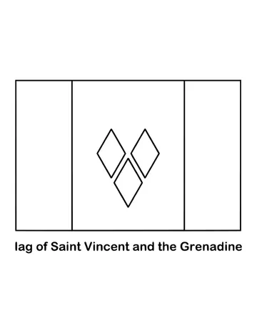 Outline of the flag of Saint Vincent and the Grenadines to color