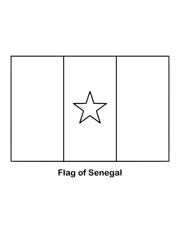 Outline of the flag of Senegal to color