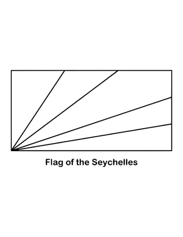 Outline of the flag of the Seychelles to color