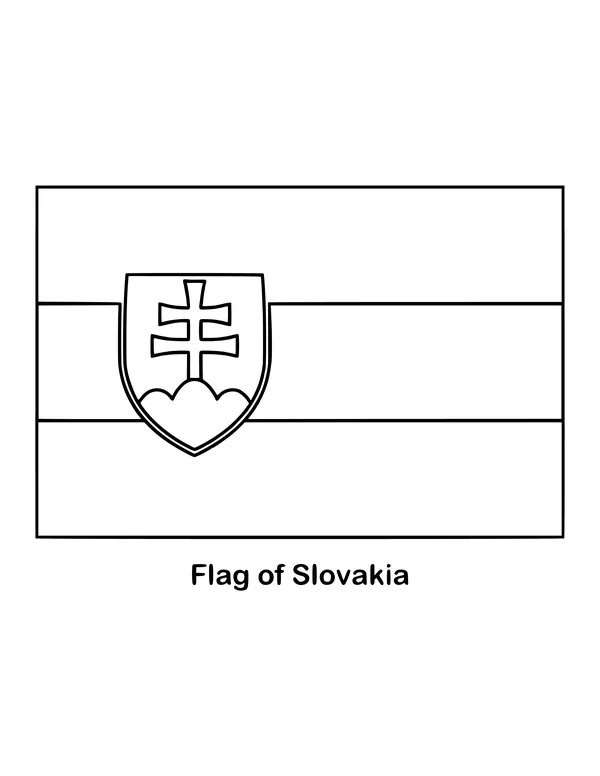 Outline of the flag of Slovakia to color