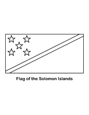 A thin yellow diagonal stripe rises from the lower corner by the pole, drawn as an outline to color