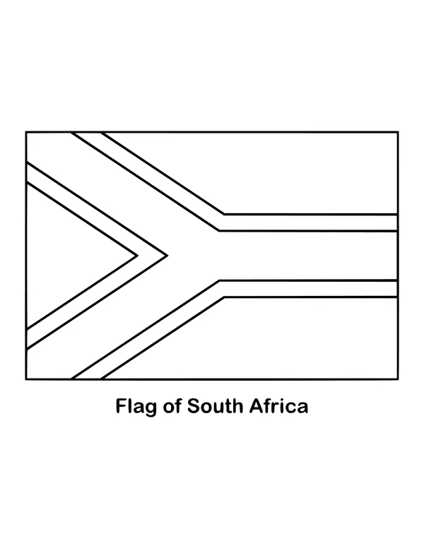Outline of the flag of South Africa to color