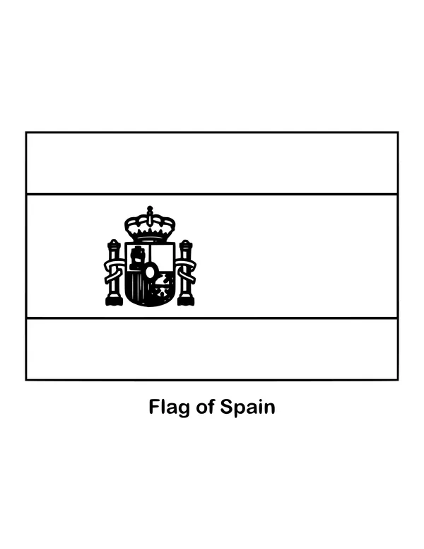 Outline of the flag of Spain, the Spanish flag, to color