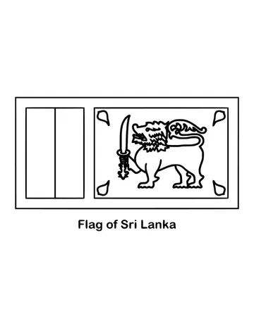 Often called the Lion Flag, it shows a gold lion holding a sword on a maroon panel, drawn as an outline to color