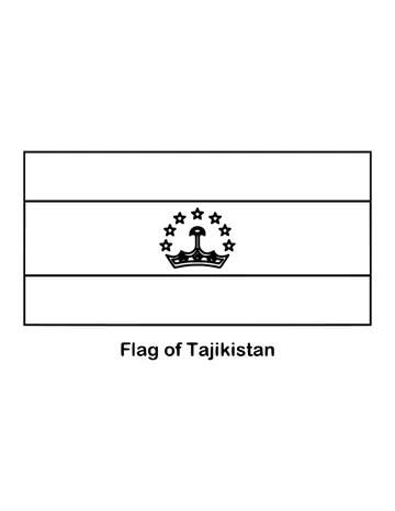 Outline of the flag of Tajikistan to color