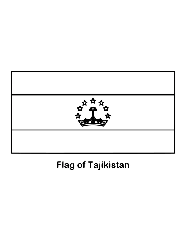 Outline of the flag of Tajikistan to color