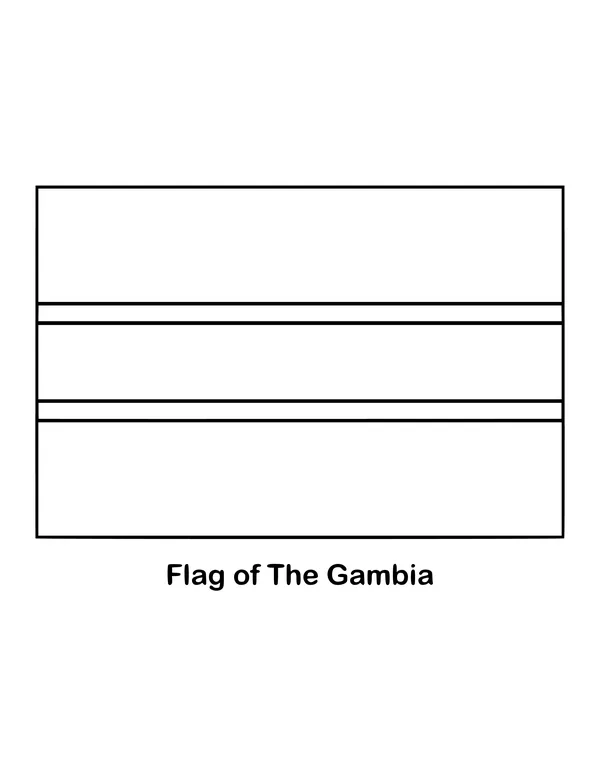 Outline of the flag of The Gambia to color