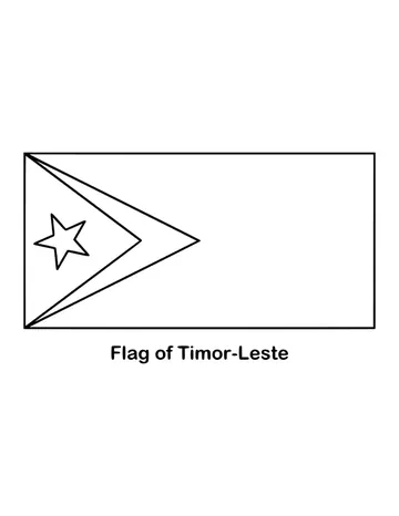 Outline of the flag of Timor-Leste to color