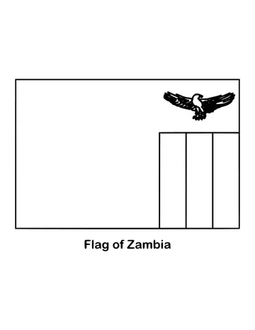 Zambia's flag is green, with an orange eagle in flight, drawn as an outline to color