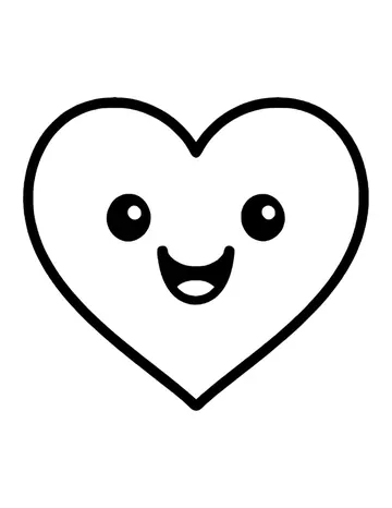 A smiling heart with round shiny eyes and a wide open, laughing mouth.