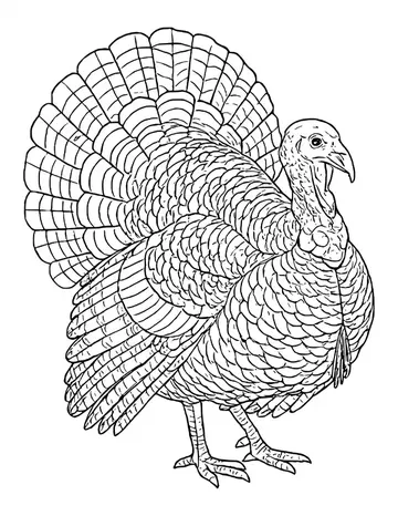 Lifelike turkey strutting with its tail fully fanned, detailed wing feathers and a long wattle.
